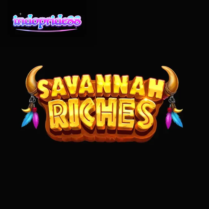 Tampilan layar permainan slot Savannah Riches pada perangkat seluler dengan latar belakang padang rumput Afrika.